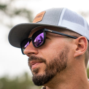 Mulligan Matte Black Purple Polarized