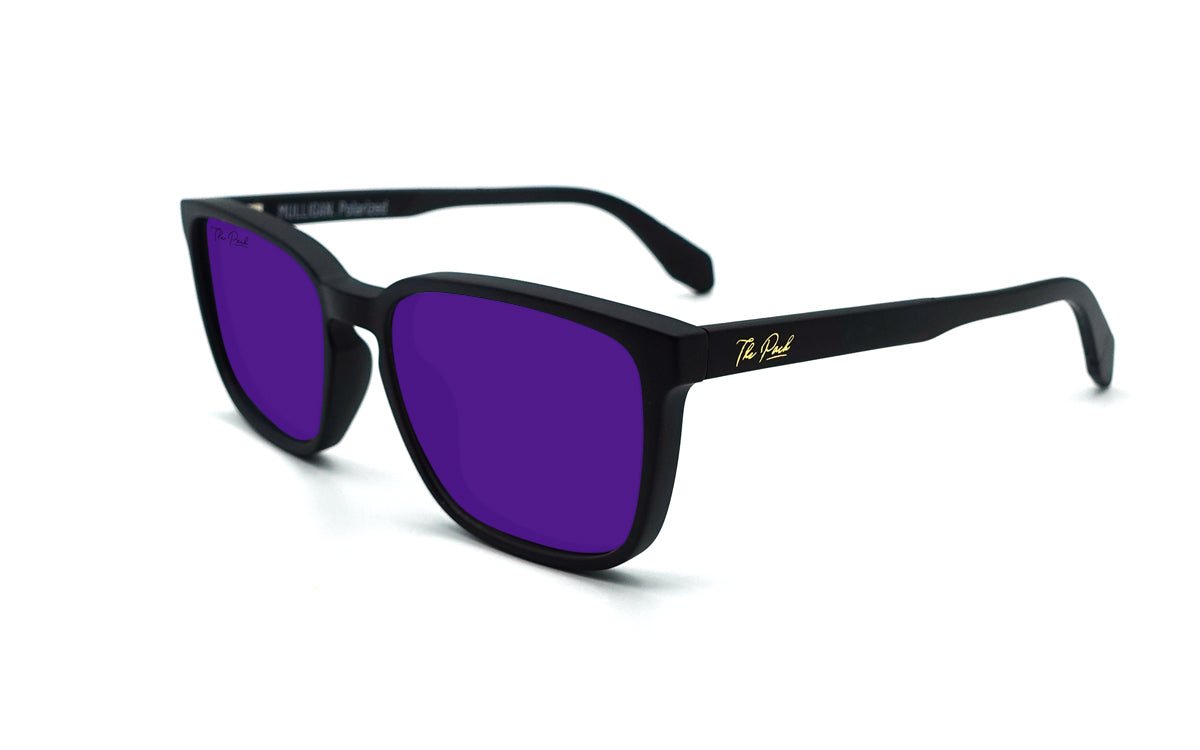 Mulligan Matte Black Purple Polarized